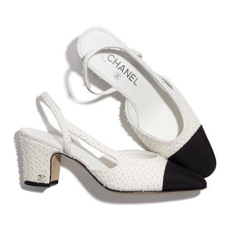 chanel heels white|chanel slingback beige and black.